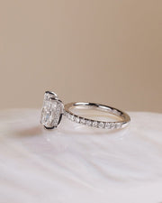 1.57-3.57 CT Radiant Lab Grown Diamond Pave Style Engagement Ring
