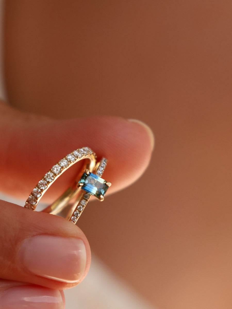 0.55 TCW Round Cut Half-Eternity Wedding Band