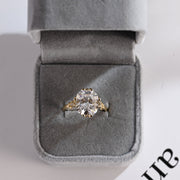 5.0 CT Old European Cushion Cut Vintage Moissanite Engagement Ring