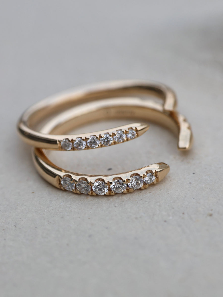 0.36 TCW Round Cut Open Wedding Band