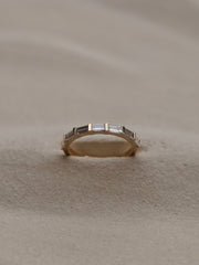 0.63 TCW Baguette Cut Half Eternity Wedding Band
