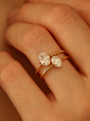 Oval cut lab grown diamond solitaire engagement ring, 1.0 to 3.0 carats, set in classic prong setting on polished gold band