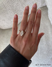1.25 - 3.0 CT Marquise Shaped Lab Grown Diamond Soliatire Style Engagement Ring