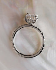 1.57-3.57 CT Radiant Lab Grown Diamond Pave Style Engagement Ring