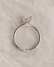 1.02-3.02 CT Oval Lab Grown Diamond Pave Style Engagement Ring