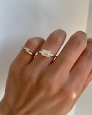 1.5 - 3.5 CT Emerald East West Lab Grown Diamond Solitaire Style Engagement Ring