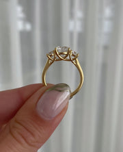 2.2 CT Round E/VVS2⁠ CVD Lab Grown Diamond Three Stone Style Engagement Ring