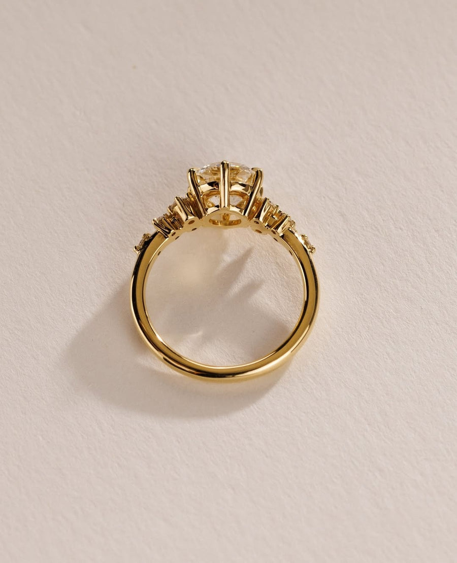 1.0-3.0 CT Round⁠ Lab Grown Diamond Cluster Style Engagement Ring