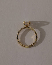 1.0-3.0 CT Elongated Cushion  Lab Grown Diamond Pave Setting Engagement Ring