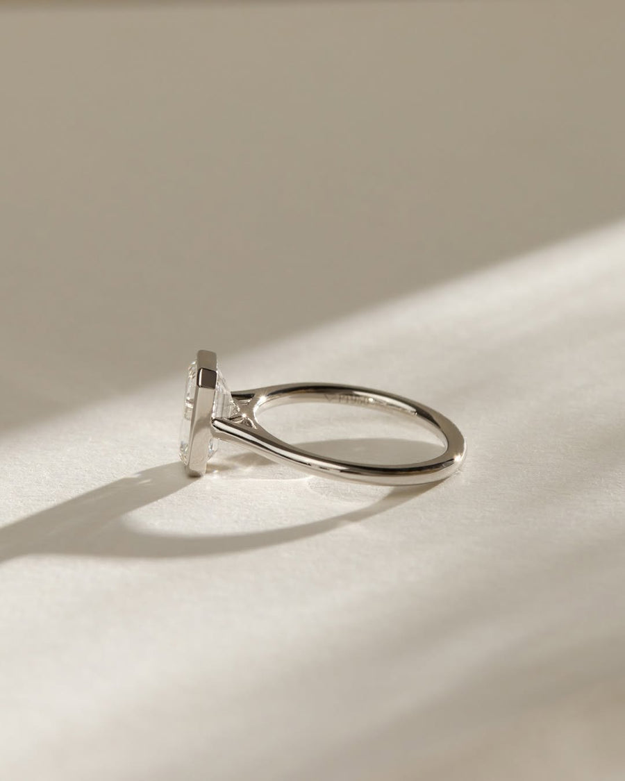 1.50 - 3.50 CT Emerald  Lab Grown Diamond Bezel Style Engagement Ring