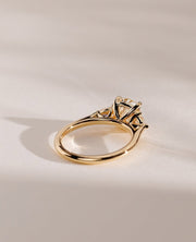 1.04-3.04 CT Elongated Cushion Lab Grown Diamond Three Stone Style Engagement Ring