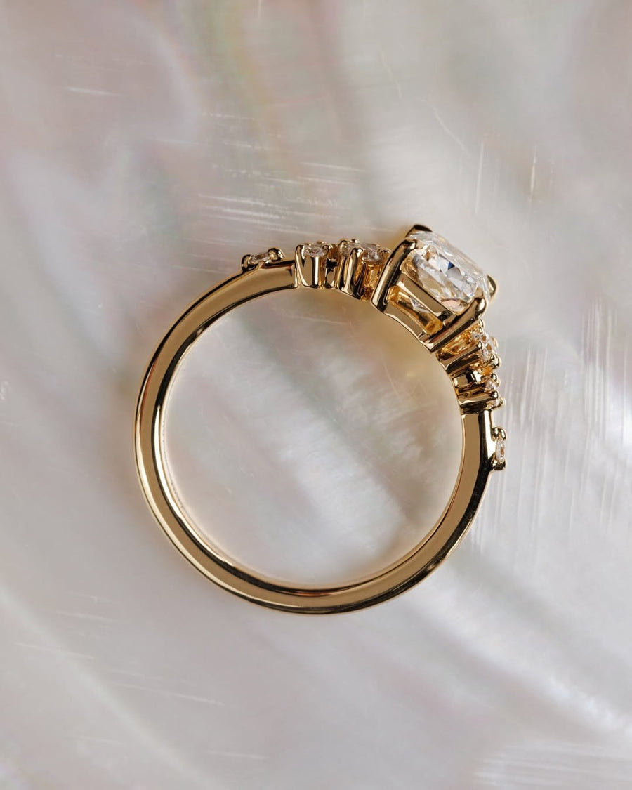 1.50-3.50 CT Elongated Cushion⁠ Lab Grown Diamond cluster Style Engagement Ring