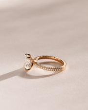 1.02 - 3.02 CT Radiant Lab Grown Diamond Pave Style Engagement Ring