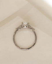 1.58 - 3.58 CT Emerald Lab Grown Diamond Cluster Style Engagement Ring