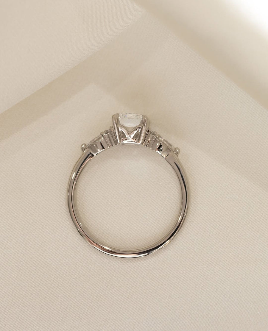 1.58 - 3.58 CT Emerald Lab Grown Diamond Cluster Style Engagement Ring