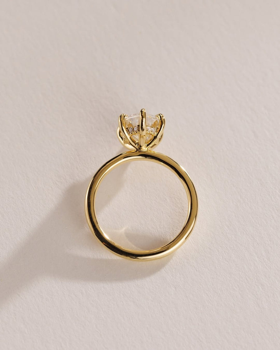 1.0-3.0 CT Hexagon⁠ Lab Grown Diamond Hidden Halo Style Engagement Ring