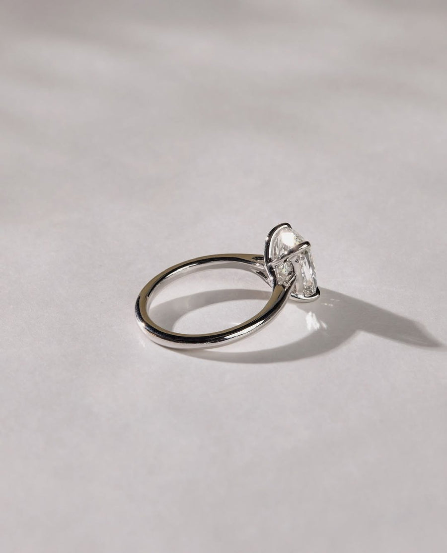 1.70 -3.70 CT Elongated Cushion Lab Grown Diamond Solitaire Style Engagement Ring