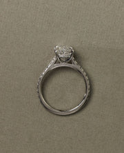 1.01 - 3.01 CT Oval Lab Grown Diamond Pave Style Engagement Ring