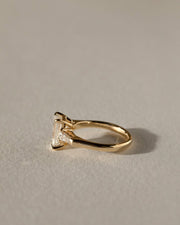 1.0-3.0 CT Emerald  Lab Grown Diamond Three Stone Style Engagement Ring