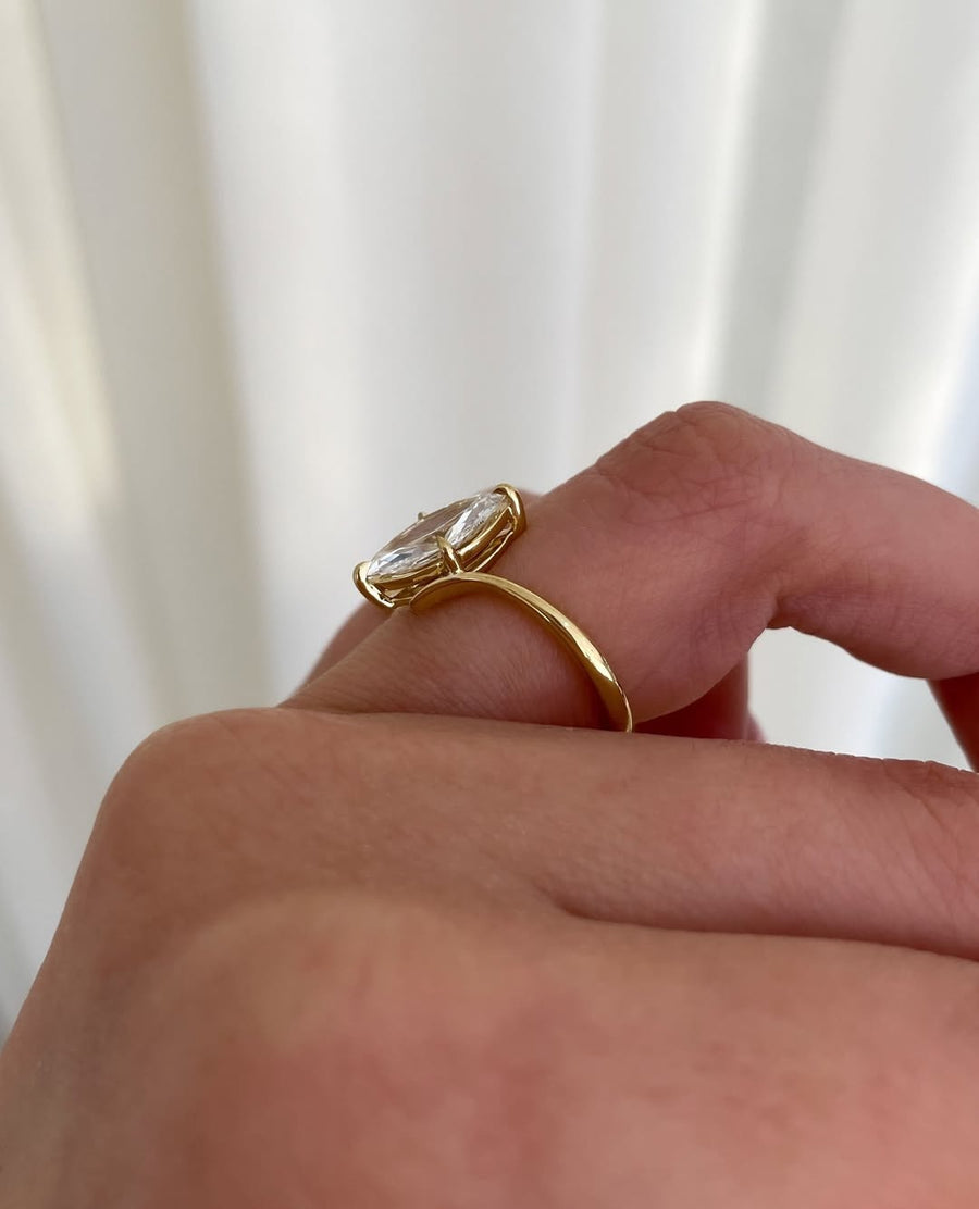 1.0 - 3.0 CT Marquise ⁠⁠ CVD Lab Grown Diamond  Solitaire Style Engagement Ring