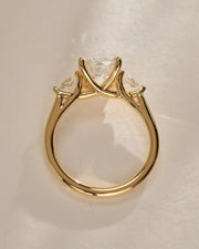 1.09 - 3.09 CT Cushion Lab Grown Diamond Three Stone Style Engagement Ring