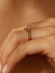 0.30 TCW Baguette Cut curved style Wedding Band