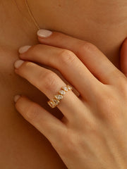 3.20 TCW Pear Cut Bezel Set Eternity style Wedding Band