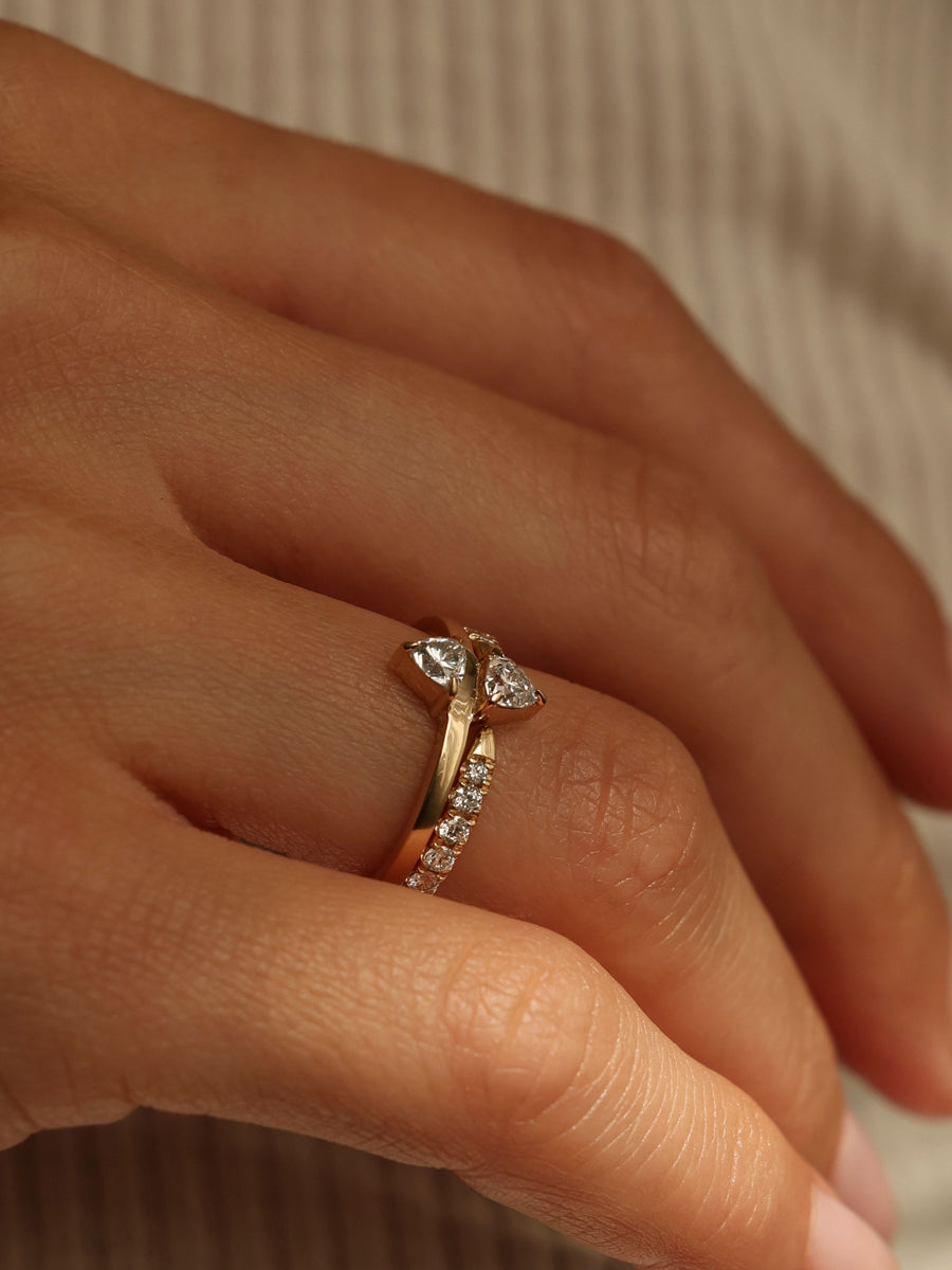 0.36 TCW Round Cut Open Wedding Band