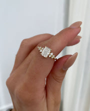 1.50-3.50 CT Elongated Cushion⁠ Lab Grown Diamond cluster Style Engagement Ring