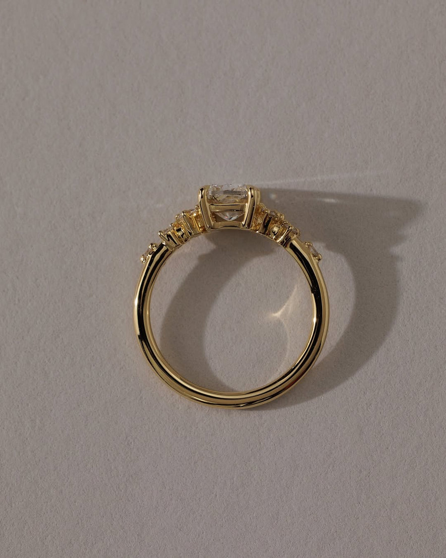 1.5 - 3.5 CT Elongated Cushion  Lab Grown Diamond Cluster Style Engagement Ring