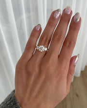 2.2 CT Round E/VVS2⁠ CVD Lab Grown Diamond Three Stone Style Engagement Ring