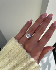 1.5 - 3.5 CT Cushion Lab Grown Diamond Pave Style Engagement Ring