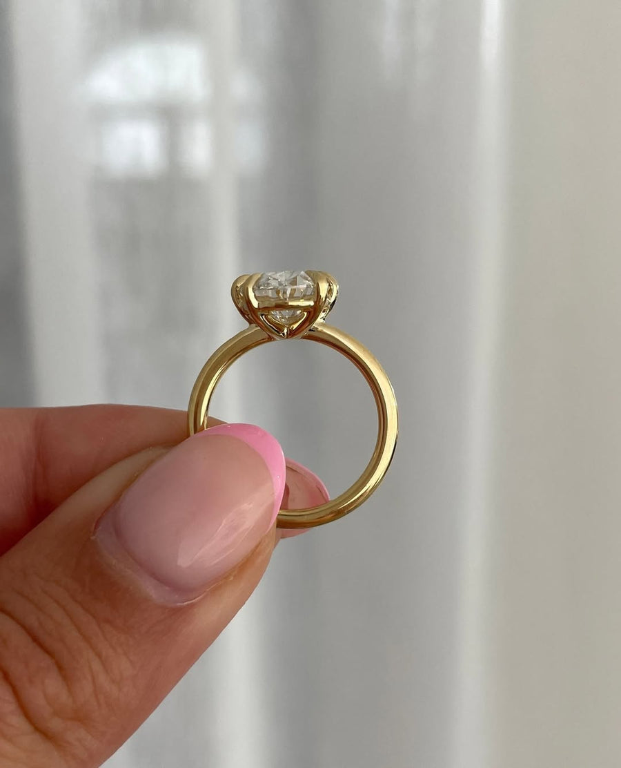 2.68 CT Oval CVD Lab Grown Diamond Solitaire Style Engagement Ring