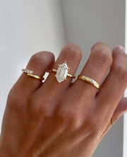 1.0-3.0 CT Hexagon⁠ Lab Grown Diamond Hidden Halo Style Engagement Ring