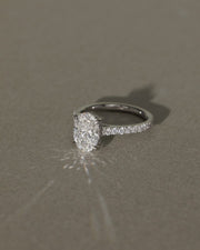 1.01 - 3.01 CT Oval Lab Grown Diamond Pave Style Engagement Ring