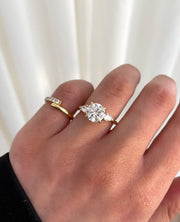 1.0-3.0 CT Round⁠  Lab Grown Diamond Three Stone Style Engagement Ring