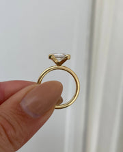 1.0 - 3.0 CT Emerald⁠  Lab Grown Diamond Half Bezel Style Engagement Ring