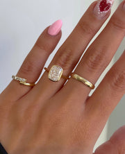 1.52-3.52 CT Elongated Cushion⁠  Lab Grown Diamond Bezel Style Engagement Ring