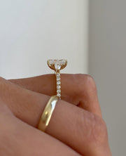 2.40 CT Radiant Lab Grown Diamond Three Stone Style Engagement Ring