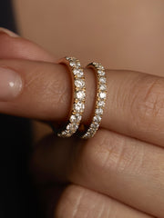 1.10 TCW Round Cut Half-Eternity Wedding Band