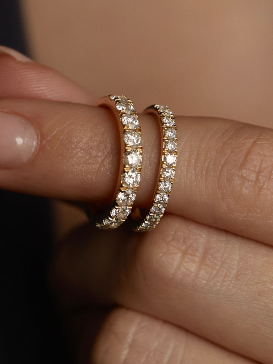 1.10 TCW Round Cut Half-Eternity Wedding Band