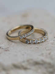 1.10 TCW Round Cut Half-Eternity Wedding Band