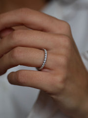 1.0 TCW Round Cut Half-Eternity Wedding Band