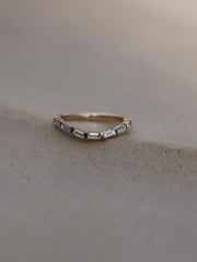0.37 TCW Baguette Cut curved style Wedding Band