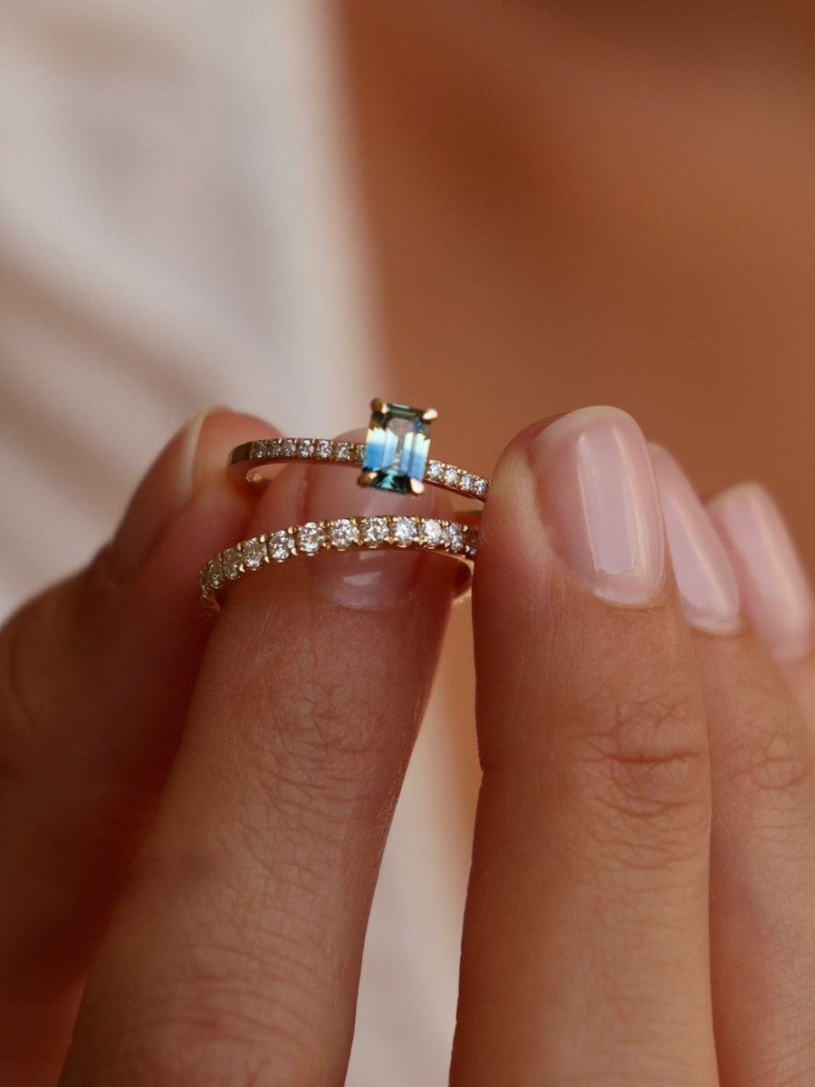 0.55 TCW Round Cut Half-Eternity Wedding Band