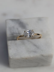 1.0-3.0  CT East-West Oval  Lab Grown Diamond Solitaire Engagement Ring