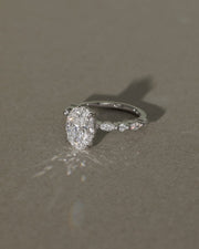 1.0-3.0 CT Oval Lab Grown Diamond Pave Style Engagement Ring