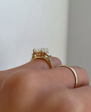 2.40 CT Radiant Lab Grown Diamond Three Stone Style Engagement Ring