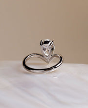 1.0-3.0 CT Pear⁠ Lab Grown Diamond solitaire Style Engagement Ring