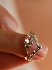 0.30 TCW Baguette Cut curved style Wedding Band